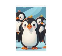 Drapeau de bienvenue en forme de pingouins mignons - 61 x 91 cm - Ne se décolore pas - Double face - Bannière d'extérieur pour cour, porche, pelouse