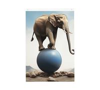 Drapeau de bienvenue en forme d'éléphant sur balle - 6 x 0,9 m - Double face - Ne se décolore pas - Toile de fond pour photo - Bannière pour cour, porche, pelouse, décoration extérieure