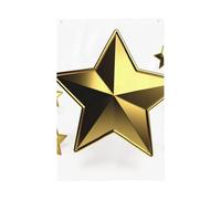 Drapeau de bienvenue en forme d'étoile dorée - 61 x 91 cm - Ne se décolore pas - Double face - Bannière d'extérieur pour cour, porche, pelouse