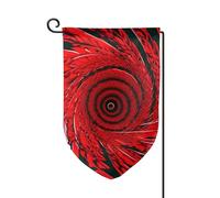 Drapeau de bienvenue en spirale avec motif vortex de fleurs rouges - Décoration extérieure - Pour jardin et terrasse - 30,5 x 45,7 cm - Plusieurs formes