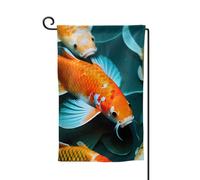 Drapeau de bienvenue HD japonais avec imprimé poisson koï, décoration extérieure, drapeau de jardin toutes saisons, 30,5 x 45,7 cm, plusieurs formes