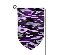 Drapeau de bienvenue imprimé camouflage américain violet - Décoration extérieure - Pour jardin et terrasse - 30,5 x 45,7 cm - Plusieurs formes