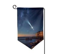 Drapeau de bienvenue imprimé comète - Décoration extérieure - Pour jardin et terrasse - 30,5 x 45,7 cm - Plusieurs formes