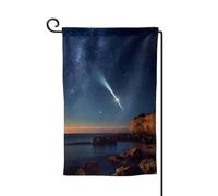 Drapeau de bienvenue imprimé comète - Décoration extérieure - Pour jardin et terrasse - 30,5 x 45,7 cm - Plusieurs formes