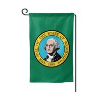 Drapeau de bienvenue imprimé drapeau de Washington - Décoration extérieure - Pour jardin et terrasse - 30,5 x 45,7 cm - Plusieurs formes