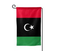 Drapeau de bienvenue imprimé drapeau libyen pour décoration extérieure - Pour jardin et terrasse - 30,5 x 45,7 cm - Plusieurs formes