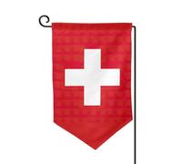 Drapeau de bienvenue imprimé drapeau suisse - Décoration extérieure - Pour jardin et terrasse - 30,5 x 45,7 cm - Plusieurs formes