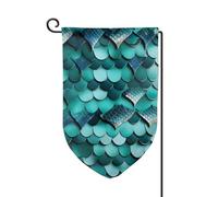 Drapeau de bienvenue imprimé écailles de poisson sirène - Décoration extérieure - Pour jardin et terrasse - 30,5 x 45,7 cm - Plusieurs formes