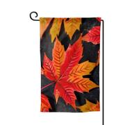 Drapeau de bienvenue imprimé feuilles rouges d'automne pour décoration extérieure pour jardin patio 30,5 x 45,7 cm, plusieurs formes