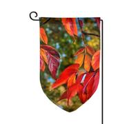 Drapeau de bienvenue imprimé feuilles rouges d'automne pour décoration extérieure pour jardin patio 30,5 x 45,7 cm, plusieurs formes