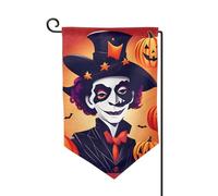 Drapeau de bienvenue imprimé Happy Halloween - Décoration extérieure - Pour jardin et terrasse - 30,5 x 45,7 cm - Plusieurs formes