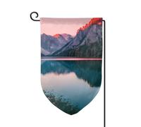 Drapeau de bienvenue imprimé lac et coucher de soleil - Décoration extérieure - Pour jardin et terrasse - 30,5 x 45,7 cm - Plusieurs formes