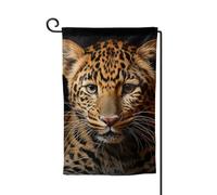 Drapeau de bienvenue imprimé léopard - Décoration extérieure - Pour jardin et terrasse - 30,5 x 45,7 cm - Plusieurs formes