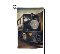 Drapeau de bienvenue imprimé locomotive - Décoration extérieure - Pour jardin et terrasse - 30,5 x 45,7 cm - Plusieurs formes