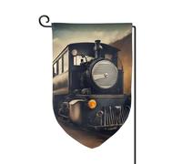 Drapeau de bienvenue imprimé locomotive - Décoration extérieure - Pour jardin et terrasse - 30,5 x 45,7 cm - Plusieurs formes