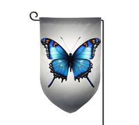 Drapeau de bienvenue imprimé papillon bleu pour décoration extérieure pour jardin patio 30,5 x 45,7 cm, plusieurs formes