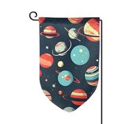 Drapeau de bienvenue imprimé planète de l'espace extérieur pour décoration extérieure de jardin et patio 30,5 x 45,7 cm, plusieurs formes