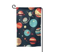 Drapeau de bienvenue imprimé planète de l'espace extérieur pour décoration extérieure de jardin et patio 30,5 x 45,7 cm, plusieurs formes