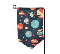 Drapeau de bienvenue imprimé planète de l'espace extérieur pour décoration extérieure de jardin et patio 30,5 x 45,7 cm, plusieurs formes