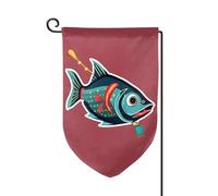 Drapeau de bienvenue imprimé poisson avec leurre, décoration extérieure, drapeau de jardin toutes saisons, 30,5 x 45,7 cm, plusieurs formes