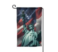 Drapeau de bienvenue imprimé Statue de la Liberté - Décoration extérieure - Pour jardin et terrasse - 30,5 x 45,7 cm - Plusieurs formes