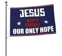Drapeau De Bienvenue Jésus (Maintenant Et Pour Toujours) Notre Seul Espoir Suspendre Bannière Décorative Durable Décoration De Jardin Pour Vacances Patio Bureaux 3X5 Ft