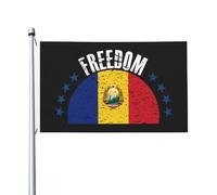 Drapeau De Bienvenue La Roumanie Et La Liberté Double Face Drapeau De Jardin Suspendre Bannière Décorative Pour Maison Vacances Pelouse 3X5 Ft