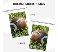 Drapeau de bienvenue marron vert d'herbe 61 x 91 cm - Double face - Pour maison, cour, porche, pelouse