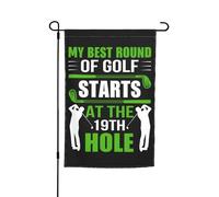 Drapeau De Bienvenue Mon Meilleur Parcours De Golf Commence Au 19E Trou Suspendre Décoration De Drapeau Imperméable Bannière De Cour Pour Extérieure D'Intérieur Maison 12X18 Inch