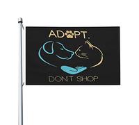 Drapeau De Bienvenue N'Achetez Pas Chez Animal Rescue Suspendre Drapeau Décoratif Uv Fade Résistant Bannière De Cour Pour D'Intérieur Bureaux Fête 3X5 Ft