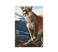 Drapeau de bienvenue Panther Mountain Lion - 61 x 91 cm - Ne se décolore pas - Double face - Bannière d'extérieur pour cour, porche, pelouse
