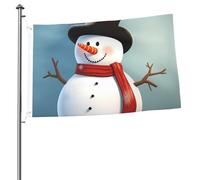 Drapeau de bienvenue pour jardin, 6 x 0,9 m, double face, joli bonhomme de neige pour l'extérieur, la maison, le jardin, les vacances, pour toutes les saisons