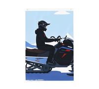 Drapeau de bienvenue pour jardin en motoneige - 61 x 91 cm - Ne se décolore pas - Double face - Pour maison, cour, porche, pelouse