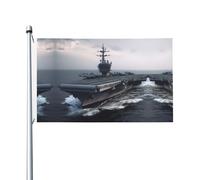 Drapeau de bienvenue pour porte-avions - 90 x 150 cm - Ne se décolore pas - Double face - Bannière d'extérieur pour cour, porche, pelouse