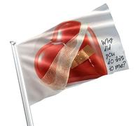 Drapeau De Bienvenue Pourquoi As-Tu Fait Ça ? Imperméable Bannière Décorative Durable Décoration De Drapeau Pour Porche Fête Balcon 3X5 Ft