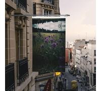 Drapeau De Bienvenue Quelques Fleurs Violettes Amusant Décoration De Jardin Double Face Bannière De Cour Pour Fête Patio Pelouse 3X5 Ft