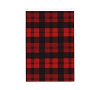 Drapeau de bienvenue rouge et noir à carreaux - 61 x 91 cm - Ne se décolore pas - Double face - Bannière d'extérieur pour cour, porche, pelouse
