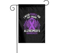 Drapeau De Bienvenue Sensibilisation À La Maladie D'Alzheimer : Je Porte Du Violet Pour Ma Mère Suspendre Drapeau Décoratif Durable Bannière Pour D'Intérieur Maison Porche 12X18 Inch