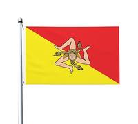 Drapeau De Bienvenue Sicile Uv Fade Résistant Bannière Décorative Double Face Drapeaux De Cour Pour Extérieure Bureaux Intérieur 3X5 Ft