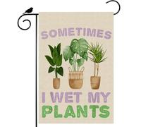 Drapeau De Bienvenue Slogan Humoristique Pour La Maison : Parfois J'Arroses Mes Plantes Suspendre Décoration De Jardin Imperméable Bannière Pour Maison Pelouse D'Intérieur 12X18 Inch