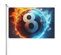 Drapeau de billard double face en polyester résistant aux intempéries avec couleurs vives pour jardin, cour, terrasse ou maison