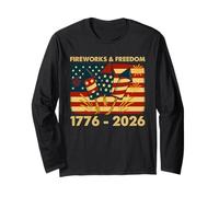 Drapeau de Bouclier Aigle de la Liberté Feu d'artifice Patriotique 1776 2026 Art Manche Longue