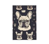 Drapeau de bouledogue français « I Love » - 6 x 0,9 m - Double face - Ne se décolore pas - Drapeau de jardin avec bannière extérieure en laiton - Décoration pour cour, porche, pelouse