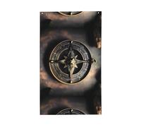 Drapeau de boussole avec runes nordiques au design magique. Drapeau décoratif d'extérieur 0,9 x 1,5 m, bannière verticale en polyester. Convient pour une utilisation en extérieur