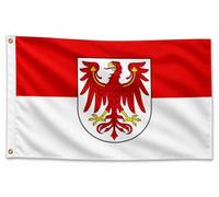 Drapeau de Brandenburg - 90 x 150 cm - Drapeau de qualité supérieure avec œillets métalliques - Résistant aux intempéries, aux UV et à double couture - 100 % polyester - Drapeau pour mât, jardin et
