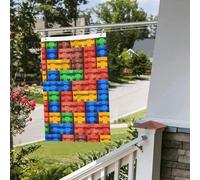 Drapeau de brique coloré 61 x 91 cm pour extérieur et intérieur, printemps, été, automne, hiver, drapeaux de jardin avec œillets verticaux, double face, drapeaux de vacances pour décorations de cour
