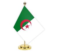 Drapeau de bureau de l'Algérie, 30 cm grande petite bannière algérienne en plein air, minuscule impression décor pour bureau maison table bureau Algérie