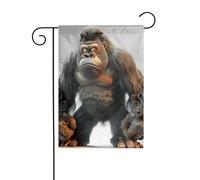 Drapeau De Camion 30X45Cm Gorille Mignon Drapeau De Noël Double Face Drapeaux De Jardin Pour Extérieur, Vacances, Saisons