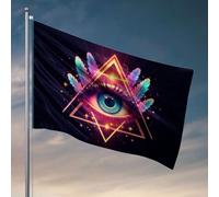 Drapeau de camping-car Yeux de la pyramide. Drapeau cool pour chambre gars (30 x 45 cm)