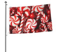 Drapeau de cannes à sucre d'orge de 61 x 91 cm avec impression double face pour l'extérieur, les vacances, bannière cadeau avec œillets pour décoration intérieure et extérieure